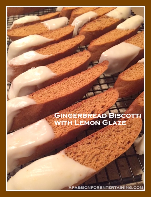 Gingerbread Biscotti with Lemon Glaze · A Passion for Entertaining