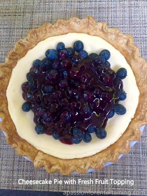 cheesecake pie with fresh fruit topping